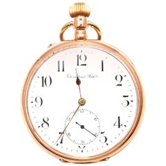 IWC International Watch Company Large Rose Gold Pocket Watch