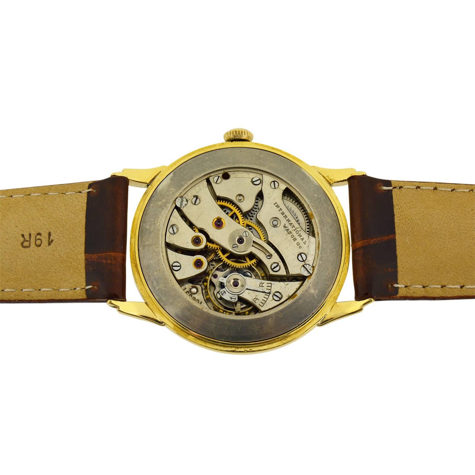 IWC International Watch Company Yellow Gold Manual Watch, circa 1950s 1