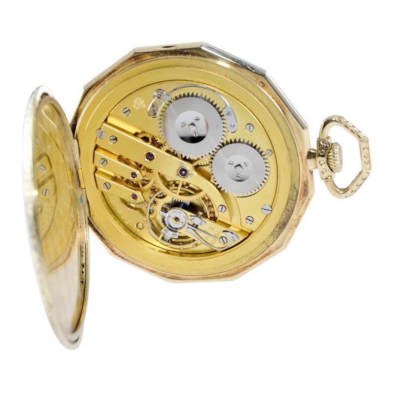 I.W.C International Watch Company Yellow Gold Pocket Watch, 1930s For Sale 3