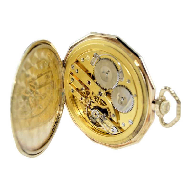I.W.C International Watch Company Yellow Gold Pocket Watch, 1930s For Sale 4