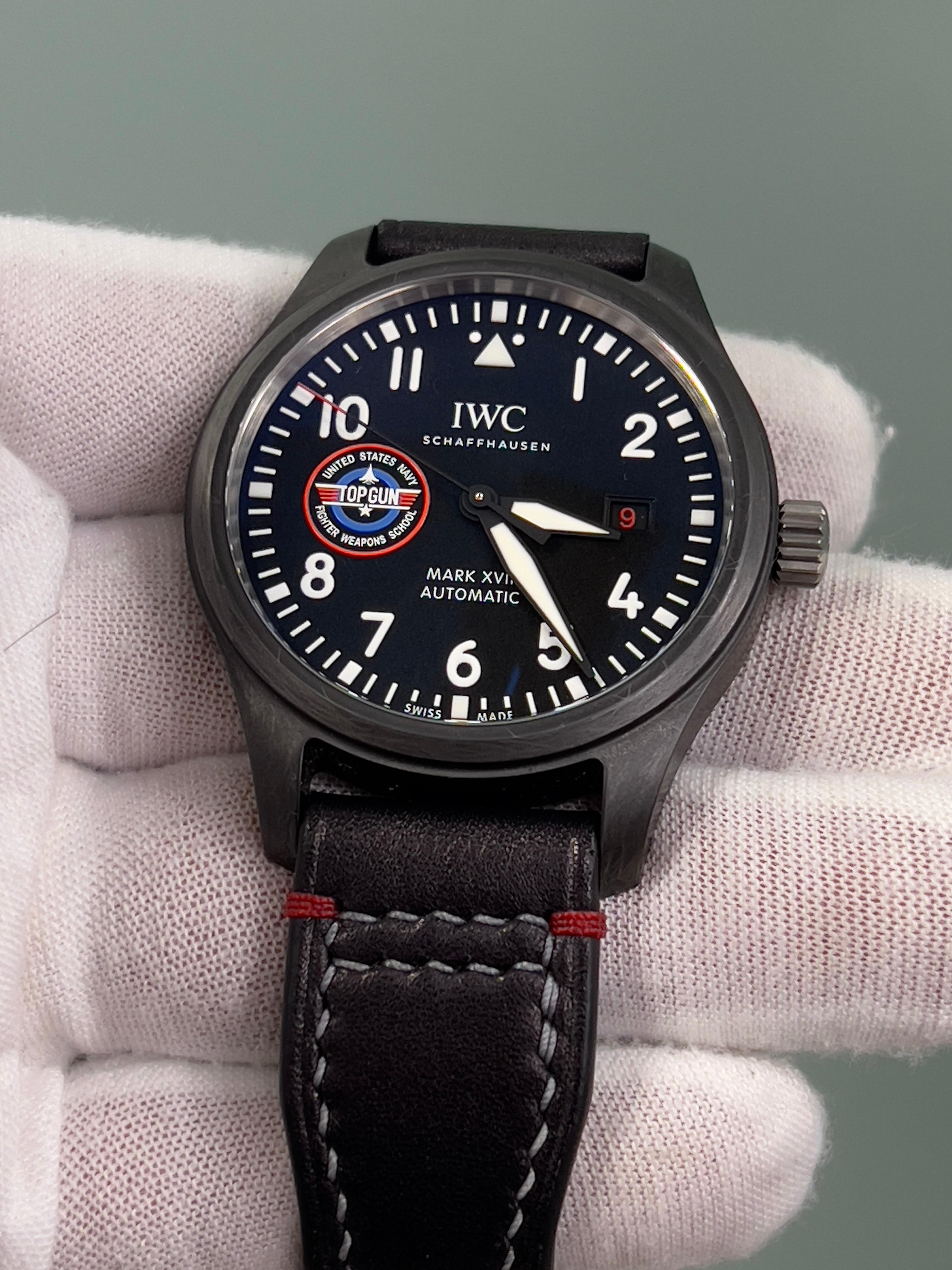 IWC IW324712 Pilots Mark XVIII Top Gun SFTI Black Ceramic 41mm Box Paper 2022 For Sale 6
