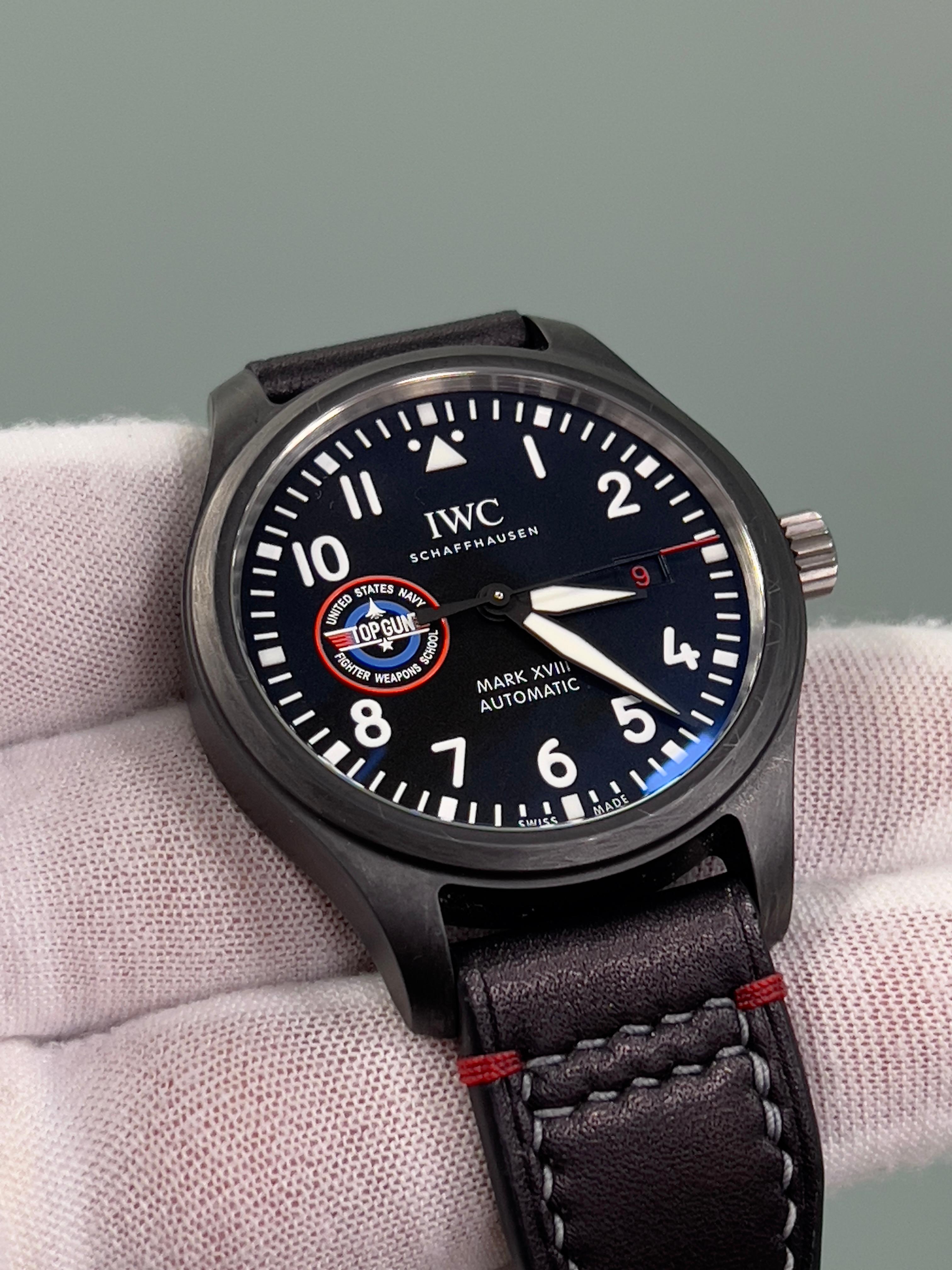 IWC IW324712 Pilots Mark XVIII Top Gun SFTI Black Ceramic 41mm Box Paper 2022 For Sale 4