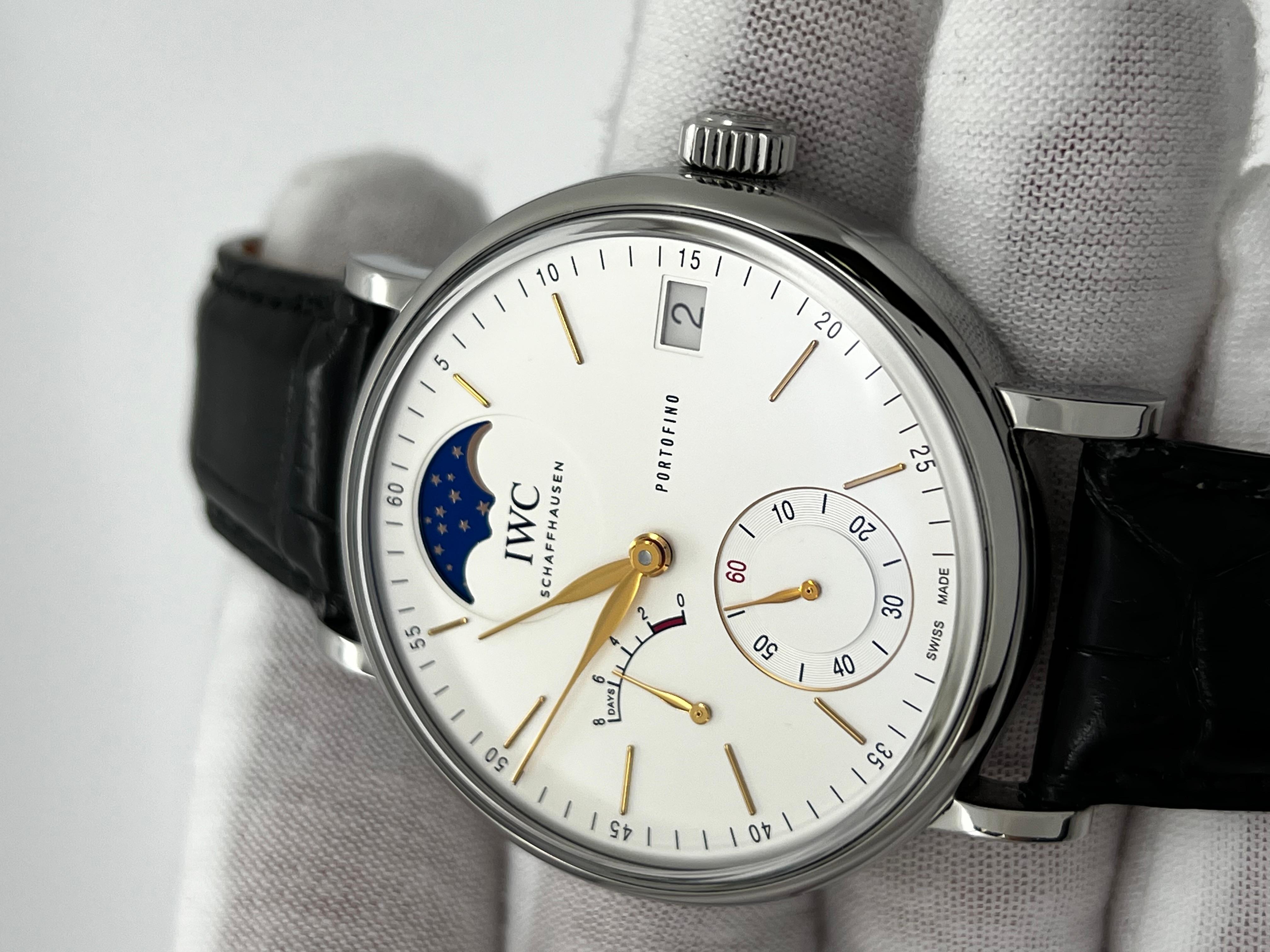 IWC IW516401 Portofino Hand-Wound Moon Phase 45mm Stainless Steel Box Paper 6