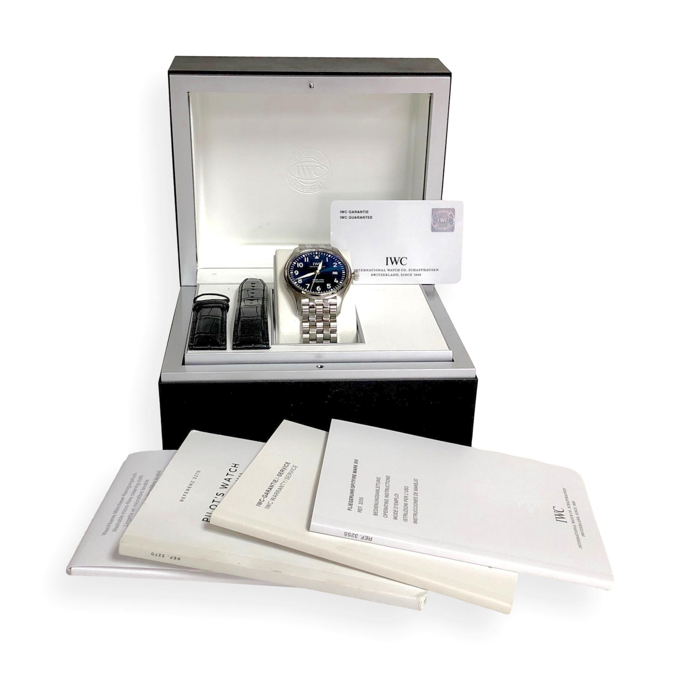 IWC Mark XVIII Le Petit Prince 40mm Blue Dial SS Watch IW327016 w/ Box & Papers For Sale 3