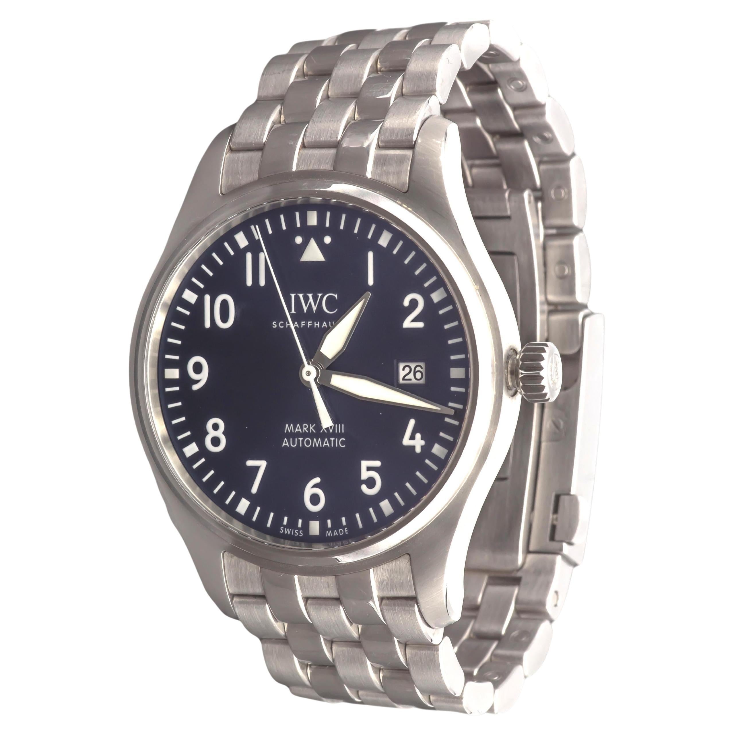 IWC Mark XVIII Le Petit Prince 40mm Blue Dial SS Watch IW327016 w/ Box & Papers