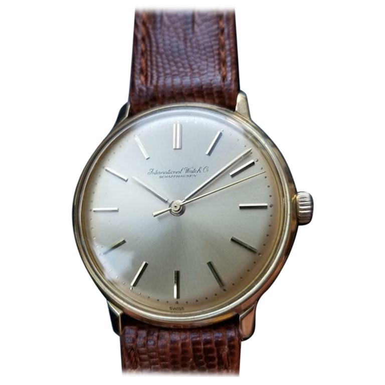 IWC Men's 18K Solid Gold cal.C402 Manual Hand-Wind Dress Watch, c.1960s  LV413 For Sale at 1stDibs | iwc dress watch mens, iwc 18k gold watch, gold dress  watch mens