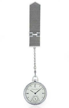 IWC Open Face Pocket Watch Platinum Diamond Set