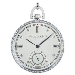 IWC Open Face Pocket Watch Platinum Diamond Set