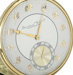 IWC Open Face Pocket Watch Yellow Gold