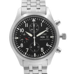 IWC Pilot Chronograph Steel Black Dial Automatic Mens Watch IW3717-04