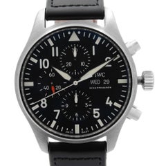 IWC Pilot Chronograph Steel Black Dial Mens Automatic Watch IW377709
