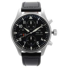 IWC Pilot Chronograph Steel Black Dial Mens Automatic Watch IW377709