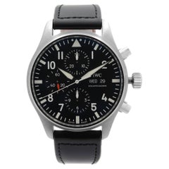 IWC Pilot Steel Chronograph Black Dial Mens Automatic Watch IW377709