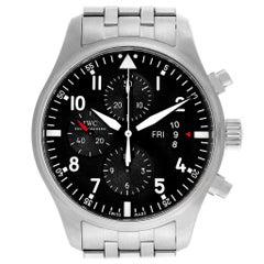 Used IWC Pilot Black Dial Chronograph Men's Watch IW377704 Papers