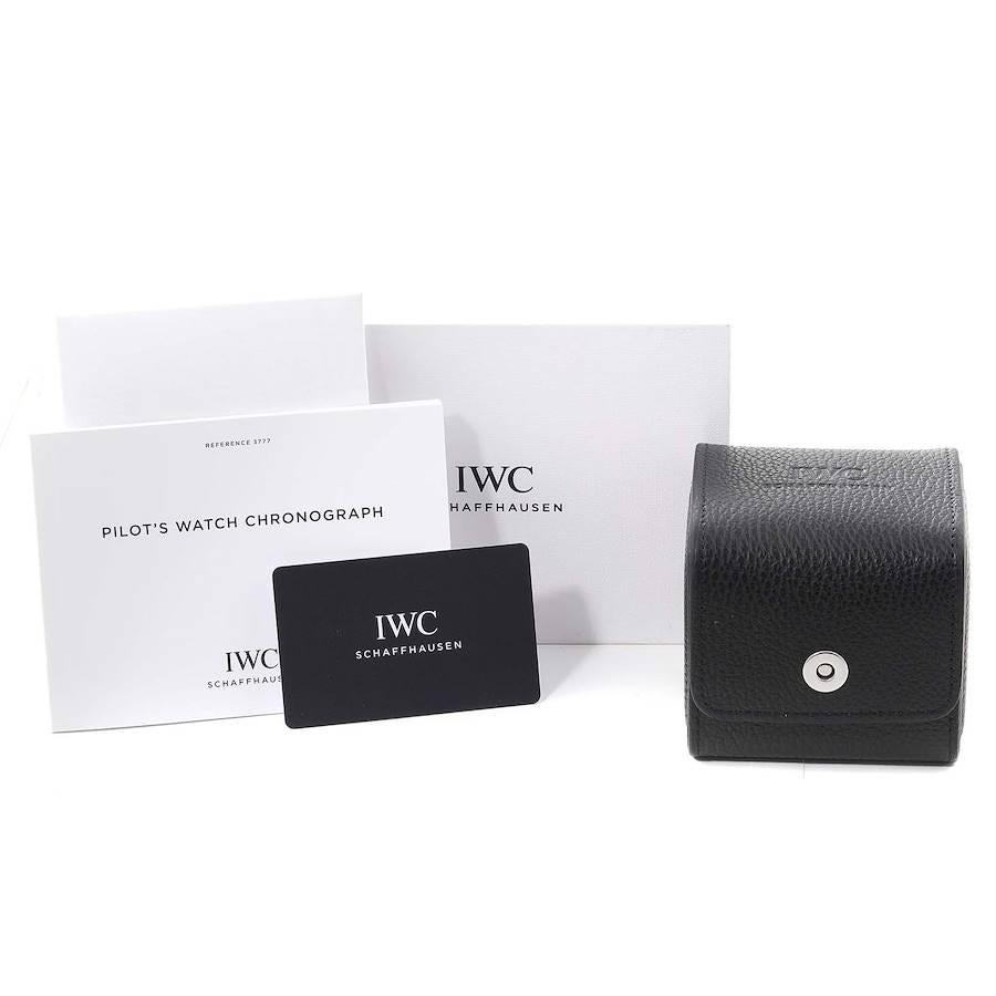 IWC Pilot Black Dial Men's Chronograph Watch IW377709 Box Card 6