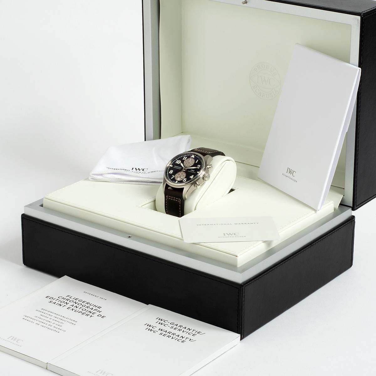 IWC Pilot Chronograph, Edition Saint Antoine D'Exupery Wristwatch IW387806. B&P For Sale 1
