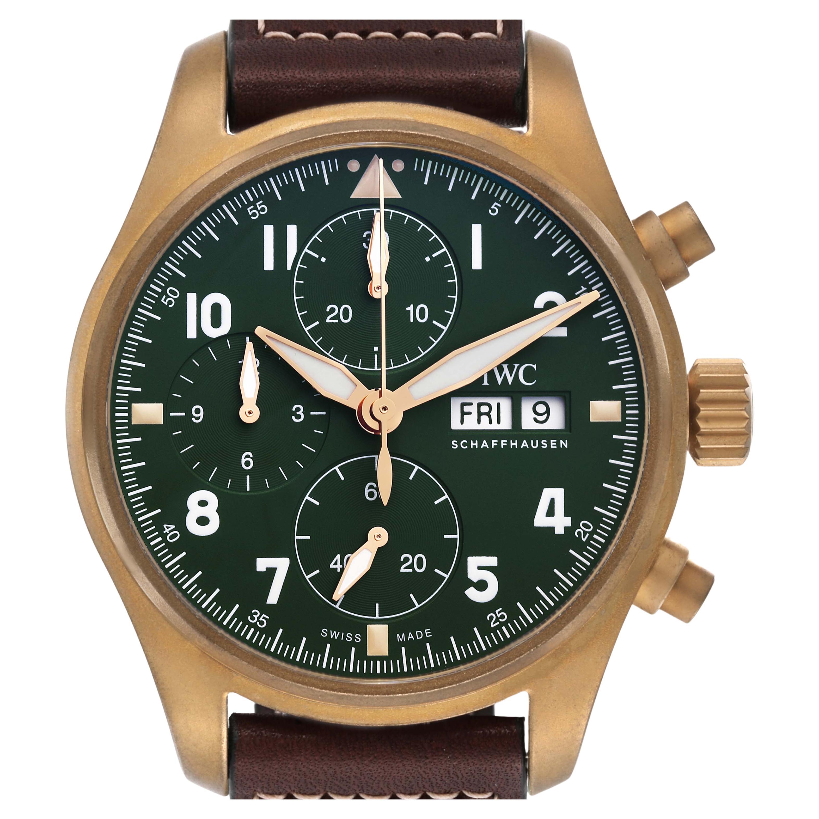 IWC Pilot Chronograph Spitfire Bronze Mens Watch IW387902 Unworn