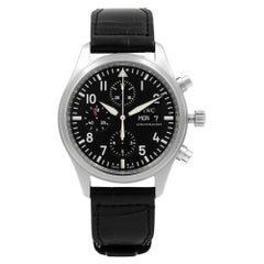 IWC Pilot Chronograph Steel Black Dial Automatic Men's Watch IW371701