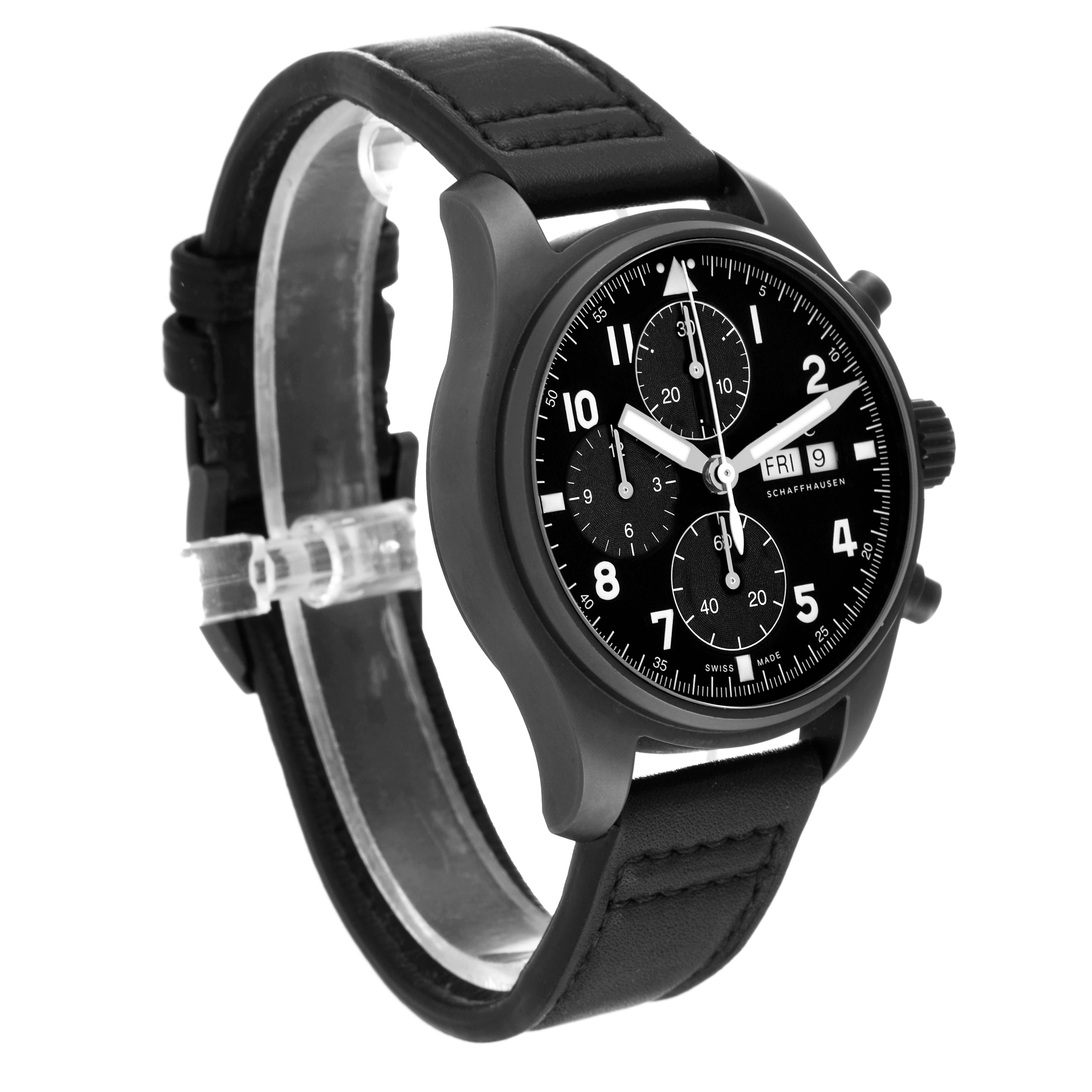 Men's IWC Pilot Chronograph Tribute to 3705 Limited Edition Ceratanium Mens Watch