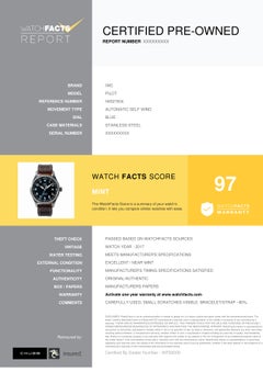 IWC Pilot IW327004, Blue Dial, Certified and Warranty