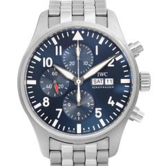 IWC Pilot Le Petit Prince Stahlblaue Automatik-Herrenuhr mit blauem Zifferblatt IW377717