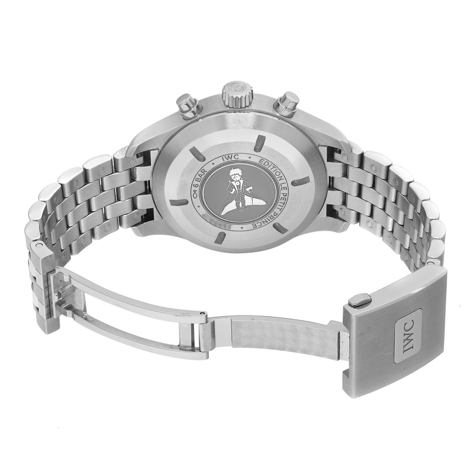 Reloj automático para caballero IWC Pilot Le Petit Prince Acero Esfera Azul IW377717 2