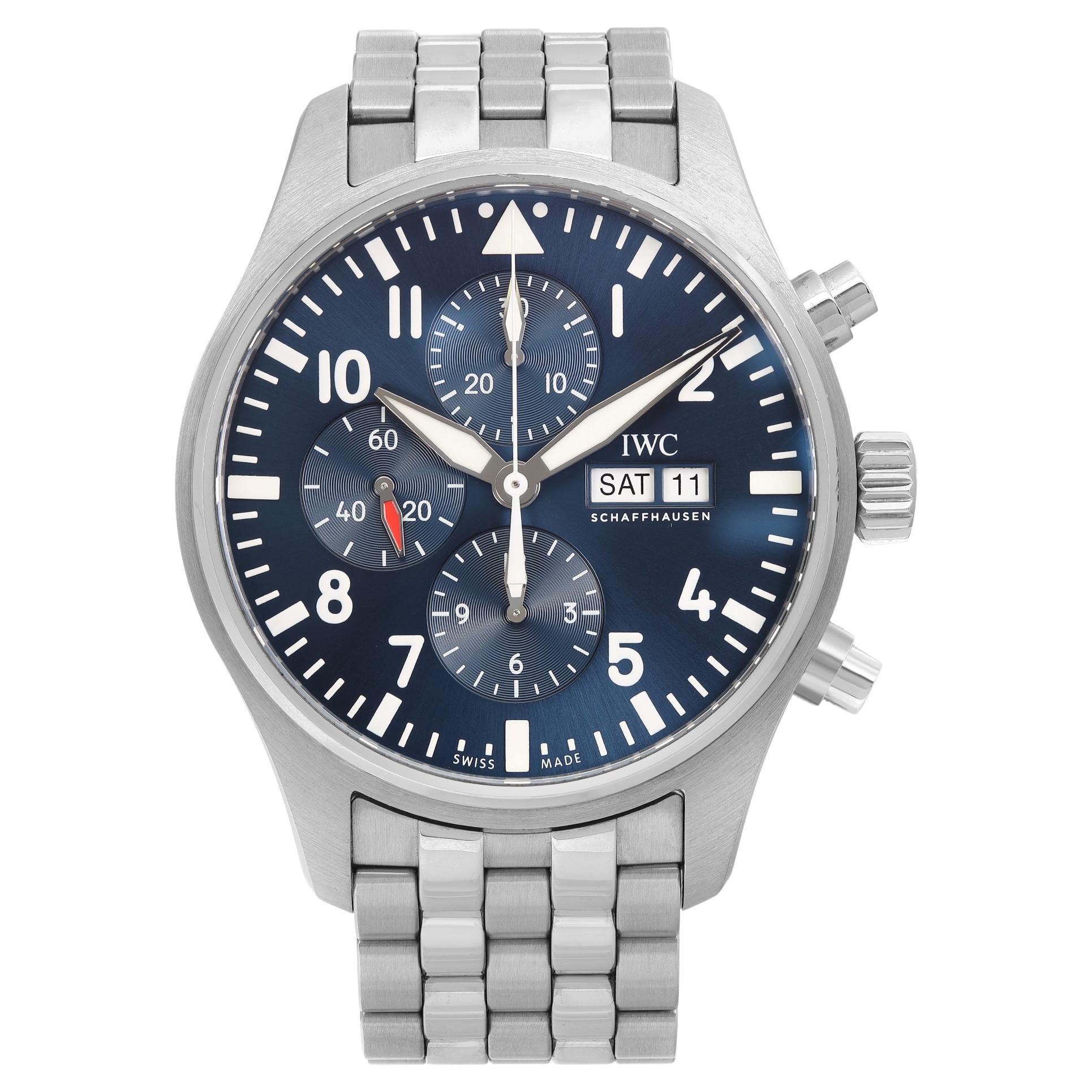 IWC Pilot Le Petit Prince Steel Blue Dial Automatic Mens Watch IW377717 For Sale