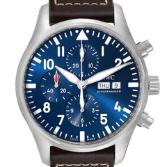 IWC Pilot Le Petit Prince Blue Dial Chronograph Mens Watch IW377714 Unworn