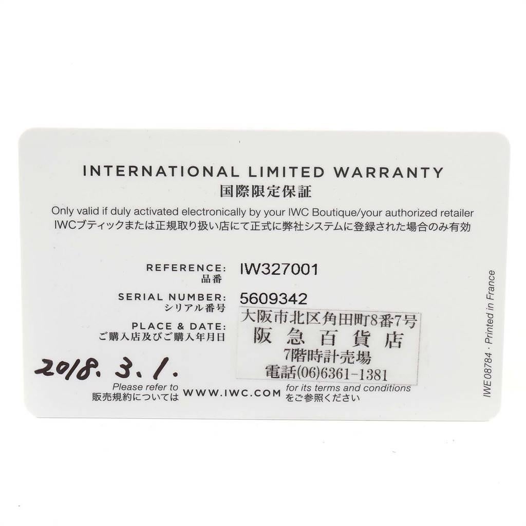 IWC Pilot Mark XVIII Black Dial Steel Men's Watch IW327001 Box Card 7