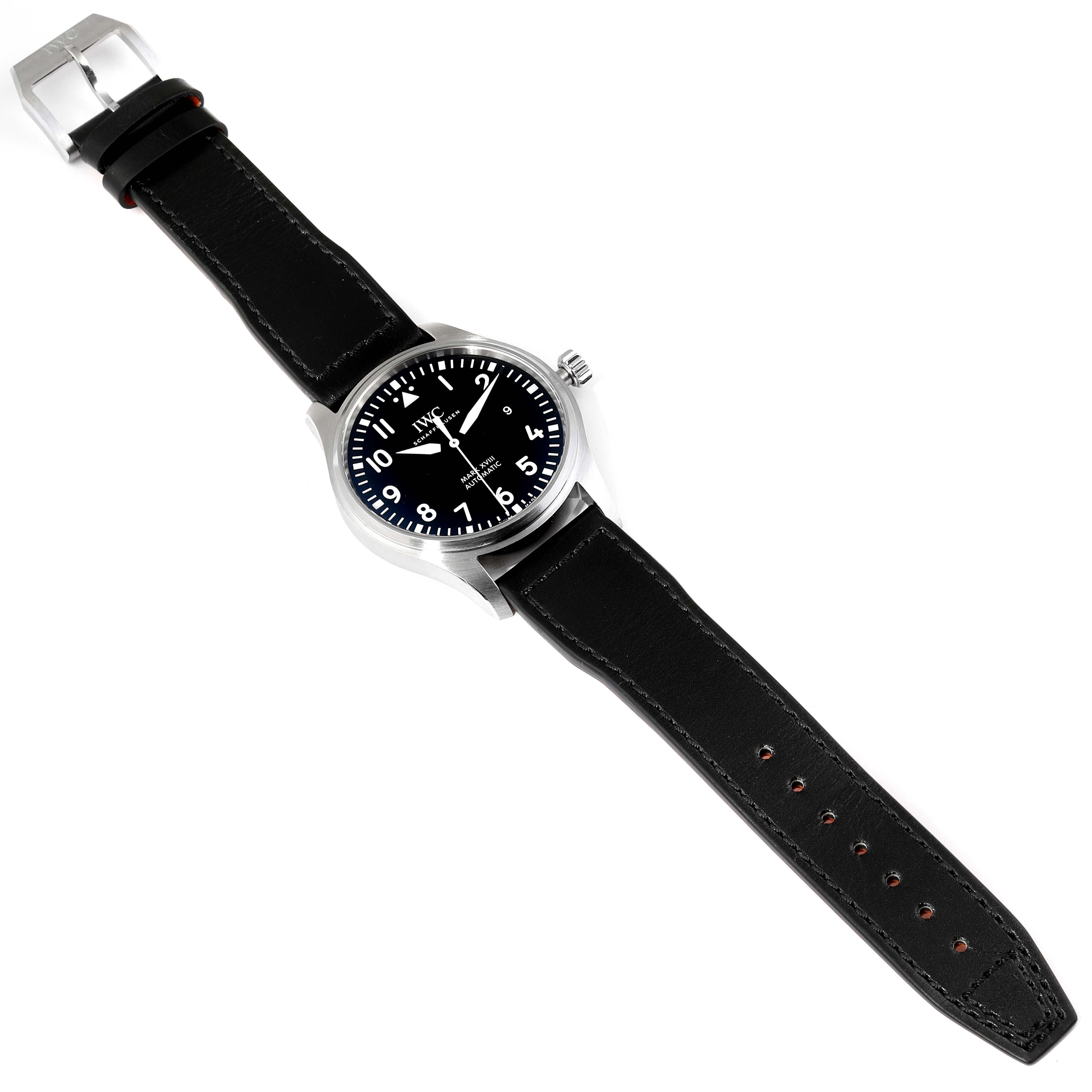 IWC Pilot Mark XVIII Black Dial Steel Mens Watch IW327001 For Sale 1