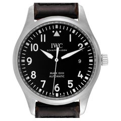 IWC Pilot Mark XVIII Stahl-Herrenuhr mit schwarzem Zifferblatt IW327001
