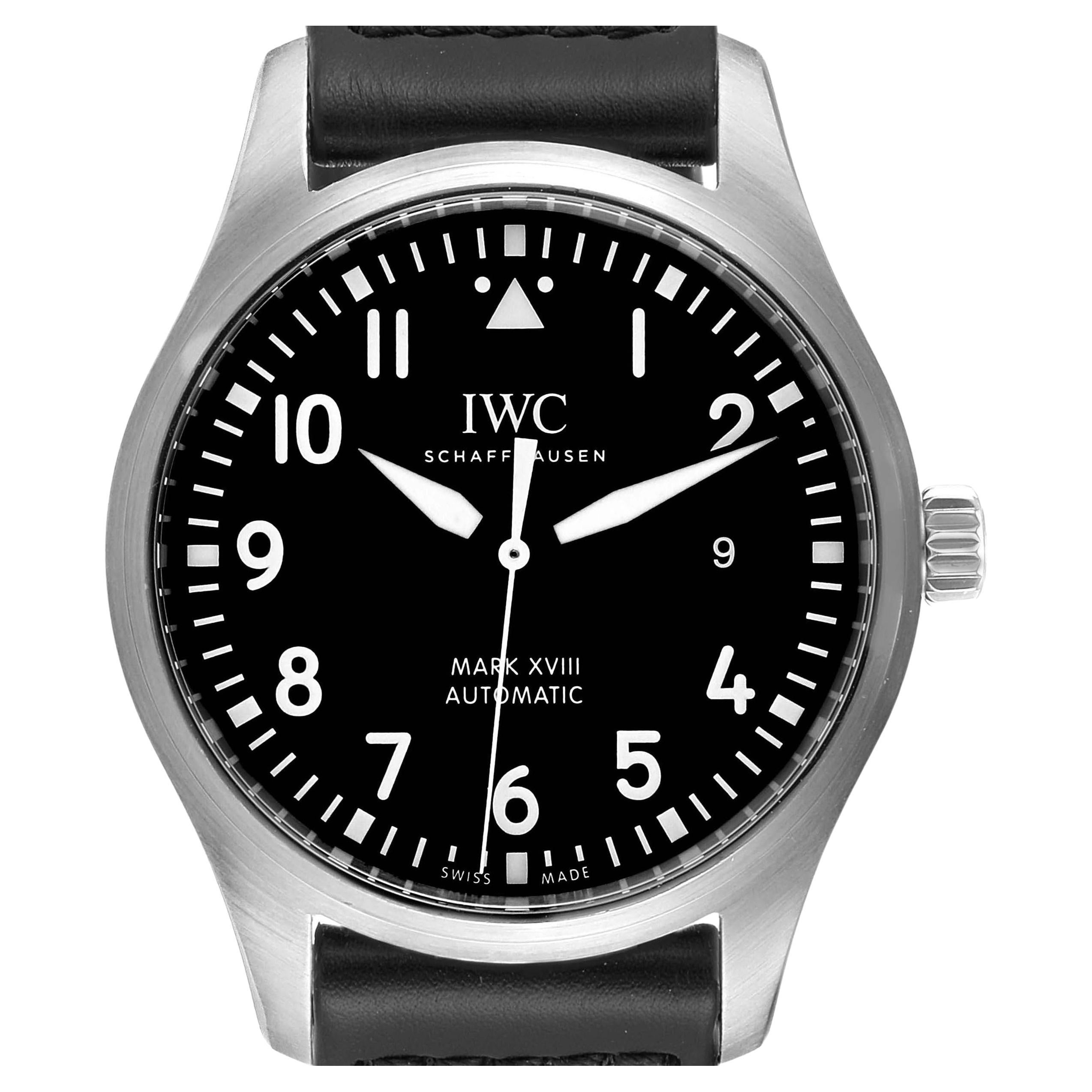 IWC Pilot Mark XVIII Black Dial Steel Mens Watch IW327001 For Sale