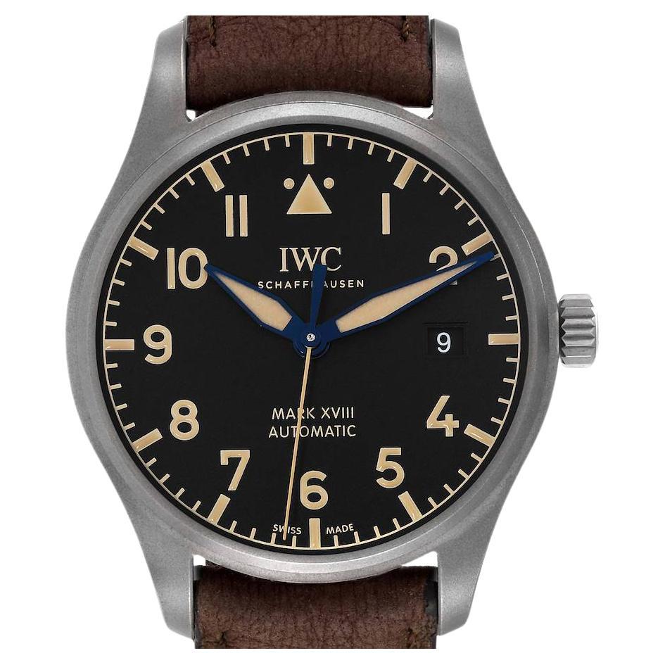 IWC Pilot Mark XVIII Heritage Titanium Mens Watch IW327006 Box Card en vente