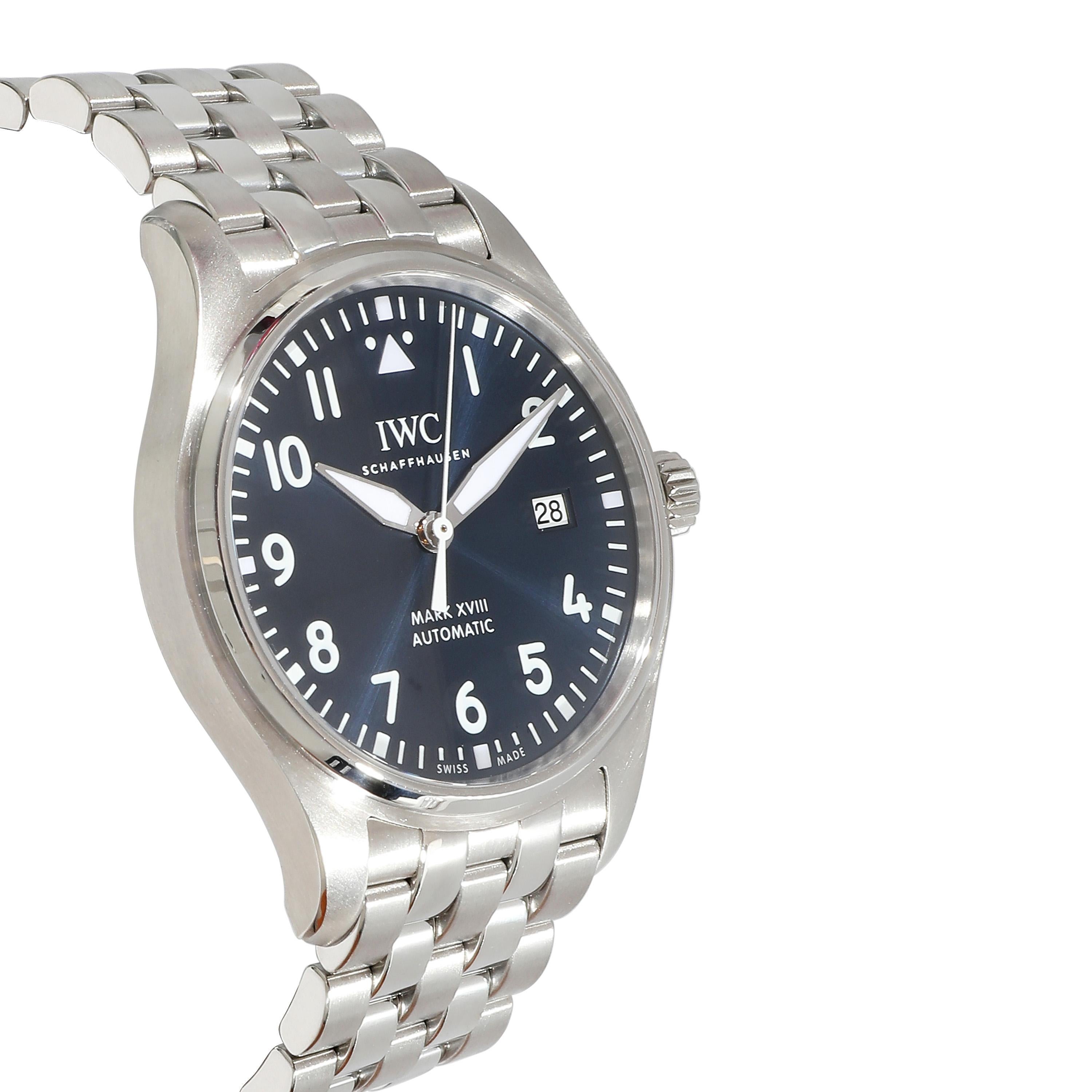 IWC Pilot Mark XVIII “Le Petit Prince” IW327014 Men's Watch in Stainless Steel For Sale 1