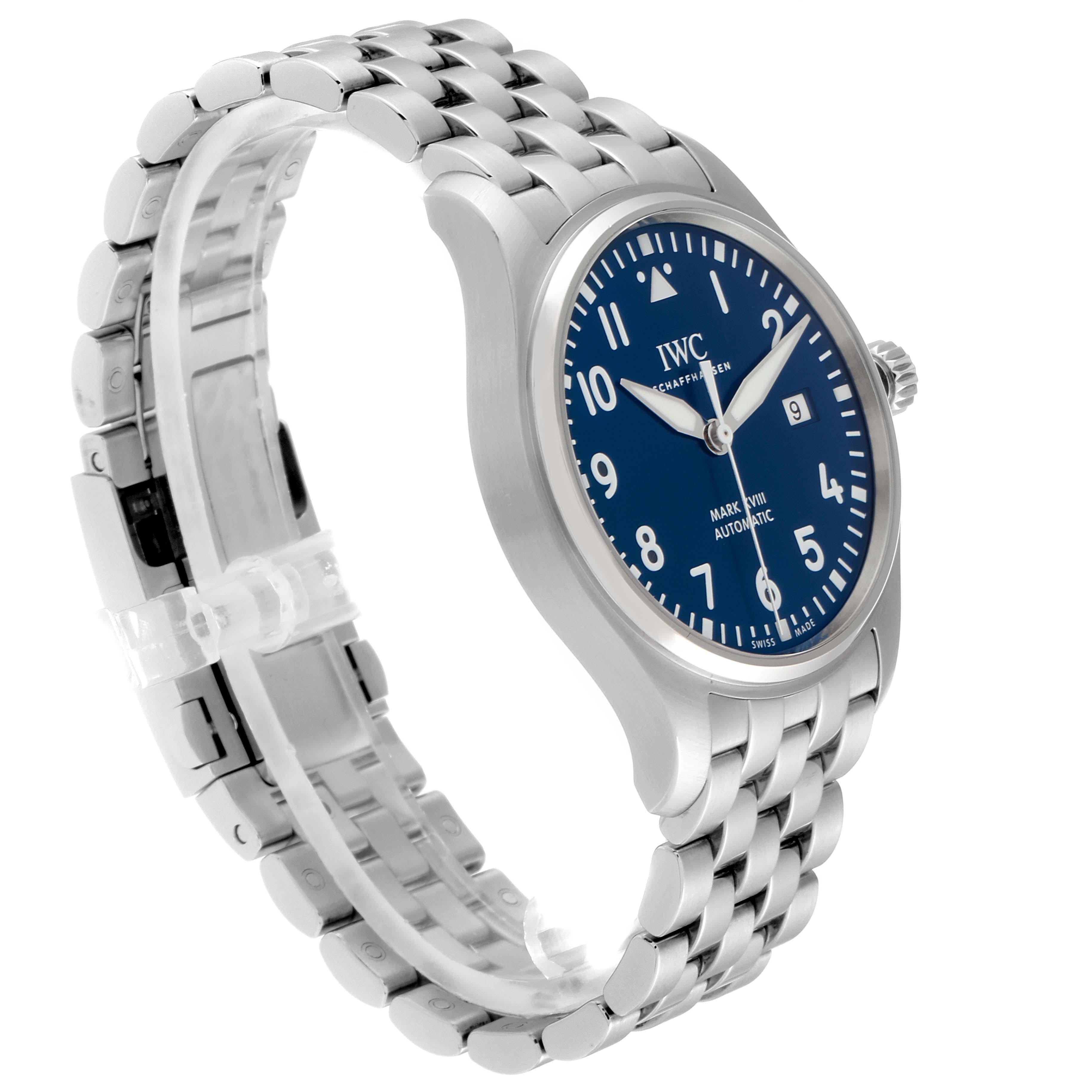 IWC Pilot Mark XVIII Petit Prince Blue Dial Men's Watch IW327014 Papers ...