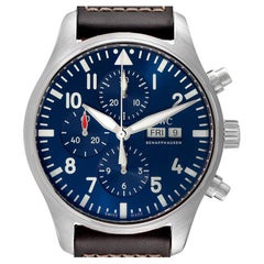 IWC Pilot Prince Blue Dial Chronograph Mens Watch IW3777 Card