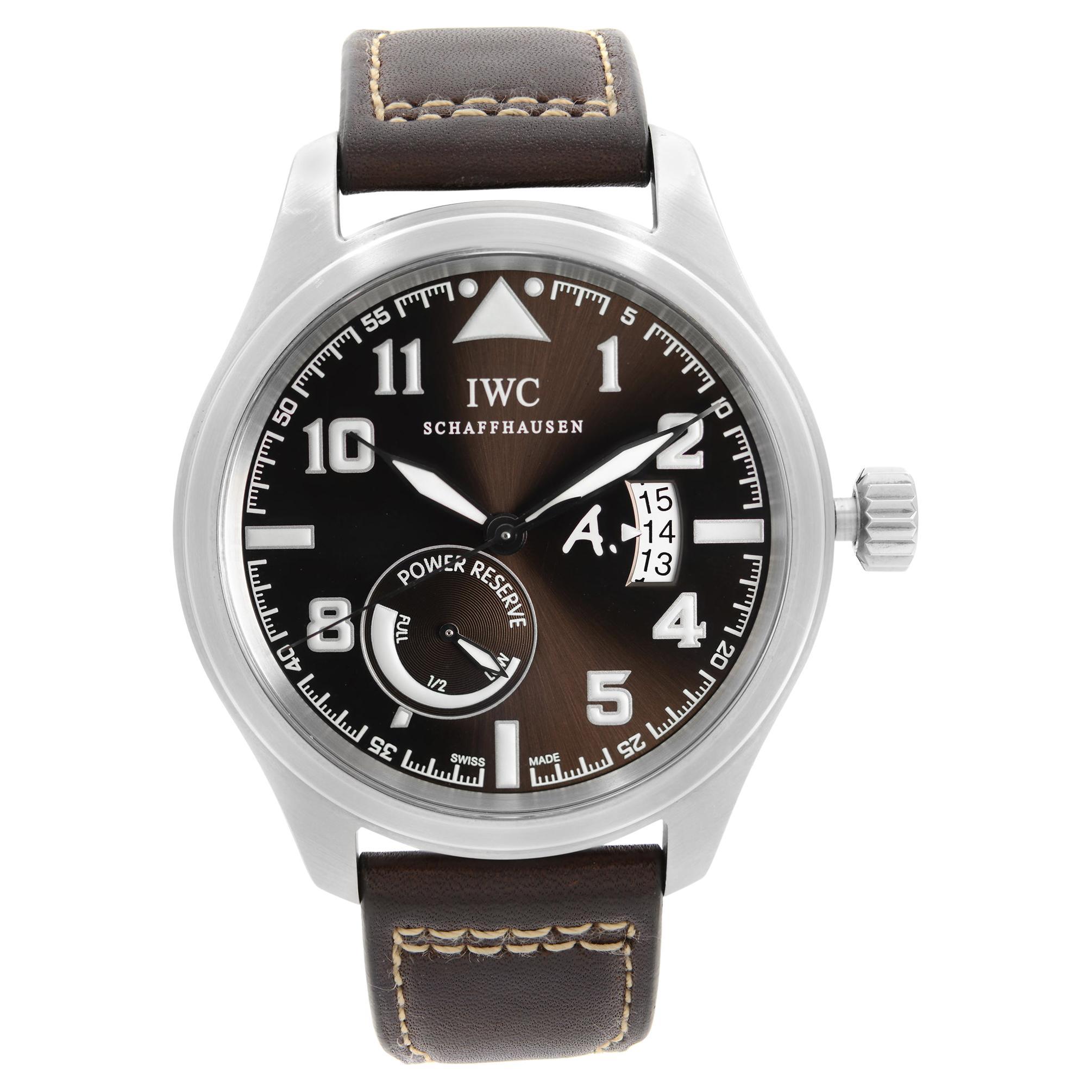 IWC Pilot Saint Exupery Steel Brown Dial Automatic Mens Watch IW320104