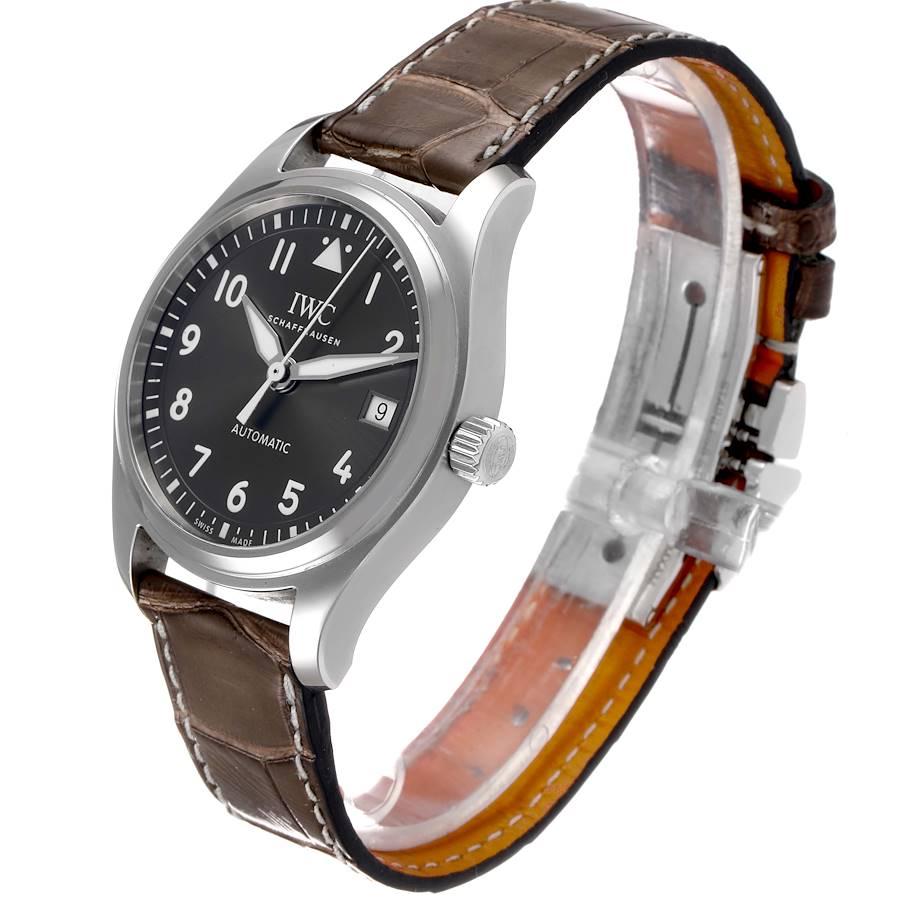 IWC Pilot Schiefer Zifferblatt Braune Unisex-Uhr mit Riemen IW324001 Herren im Angebot