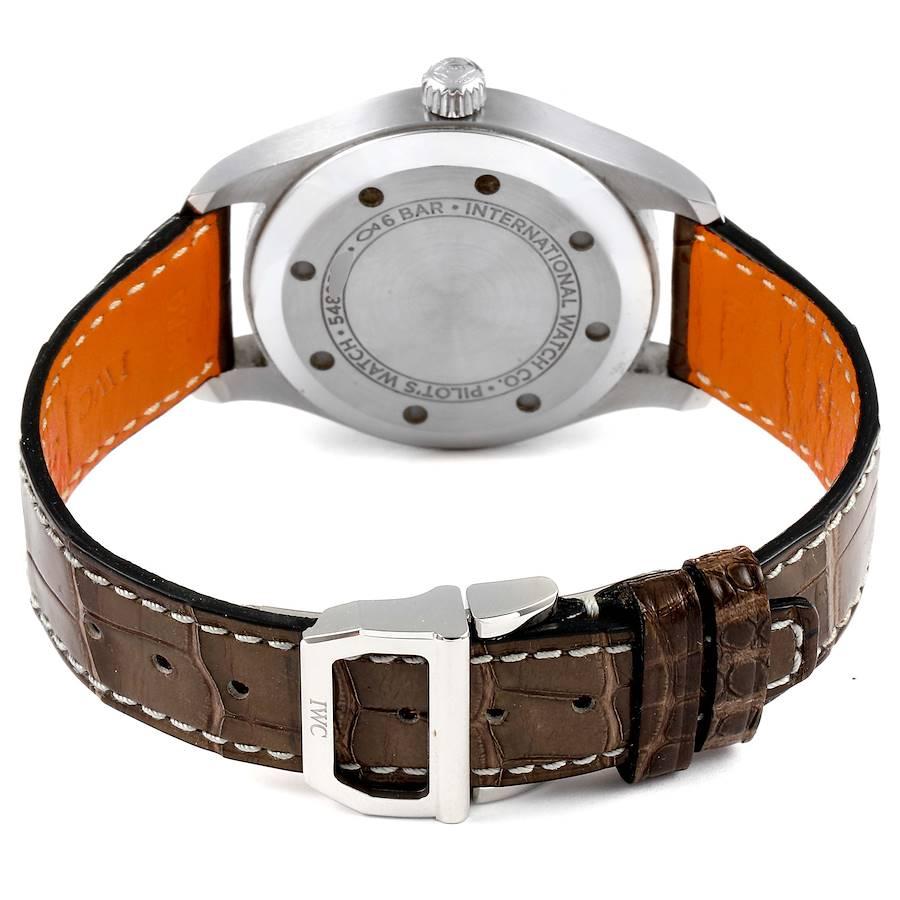 IWC Pilot Schiefer Zifferblatt Braune Unisex-Uhr mit Riemen IW324001 im Angebot 3