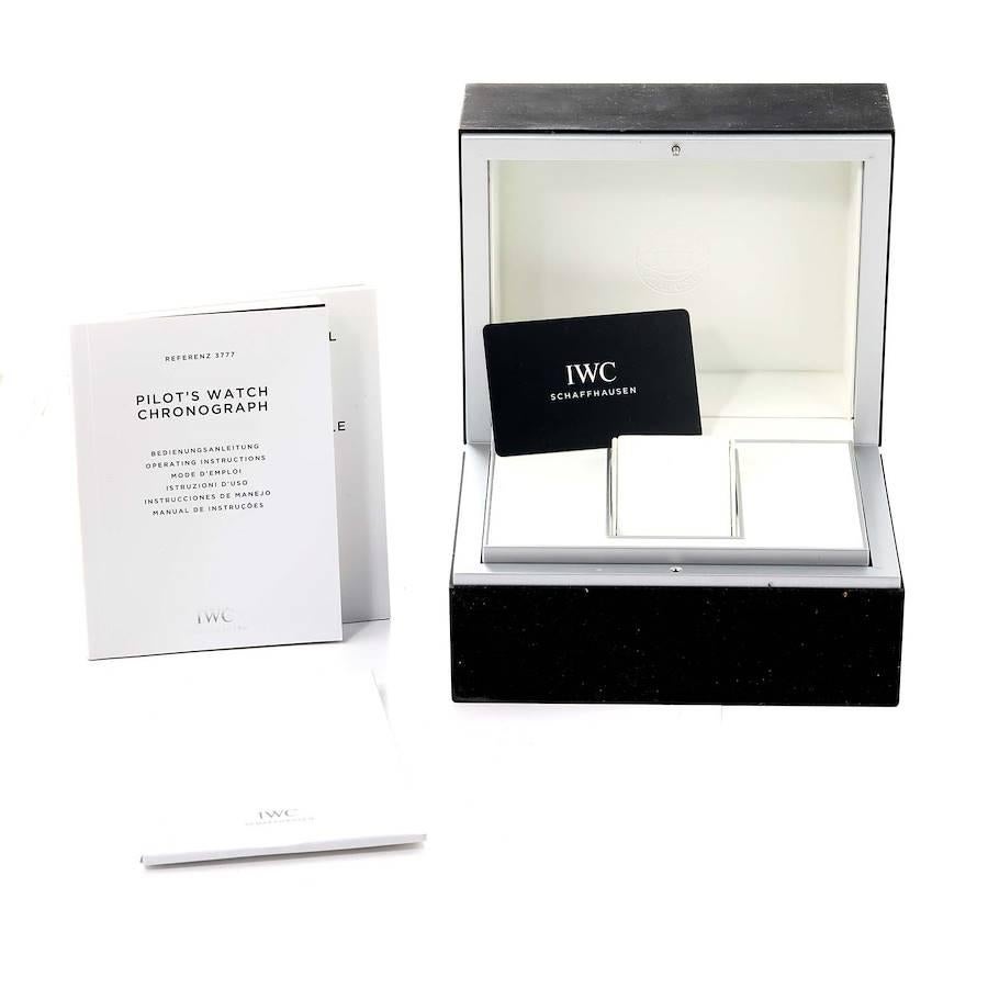 IWC Pilot Spitfire Automatic Chronograph Steel 43mm Mens Watch IW377719 Box Card 3