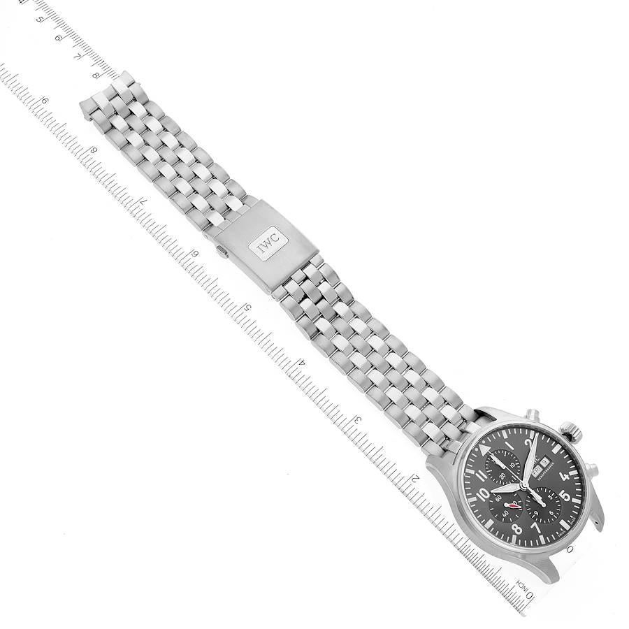 IWC Pilot Spitfire Automatic Chronograph Steel 43mm Mens Watch IW377719 Box Card 1