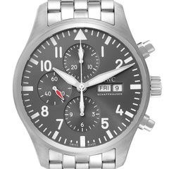 IWC Pilot Spitfire Automatic Chronograph Steel 43mm Mens Watch IW377719 Box Card