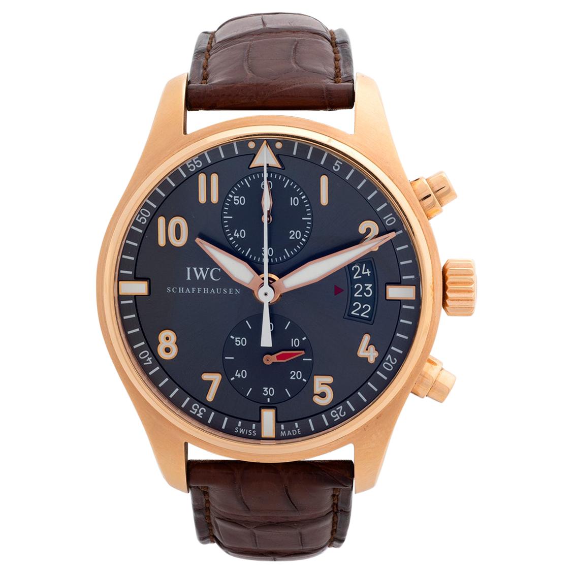 IWC 'Pilot' Spitfire Chronograph, 18k Rose Gold, Complete Set, Outstanding