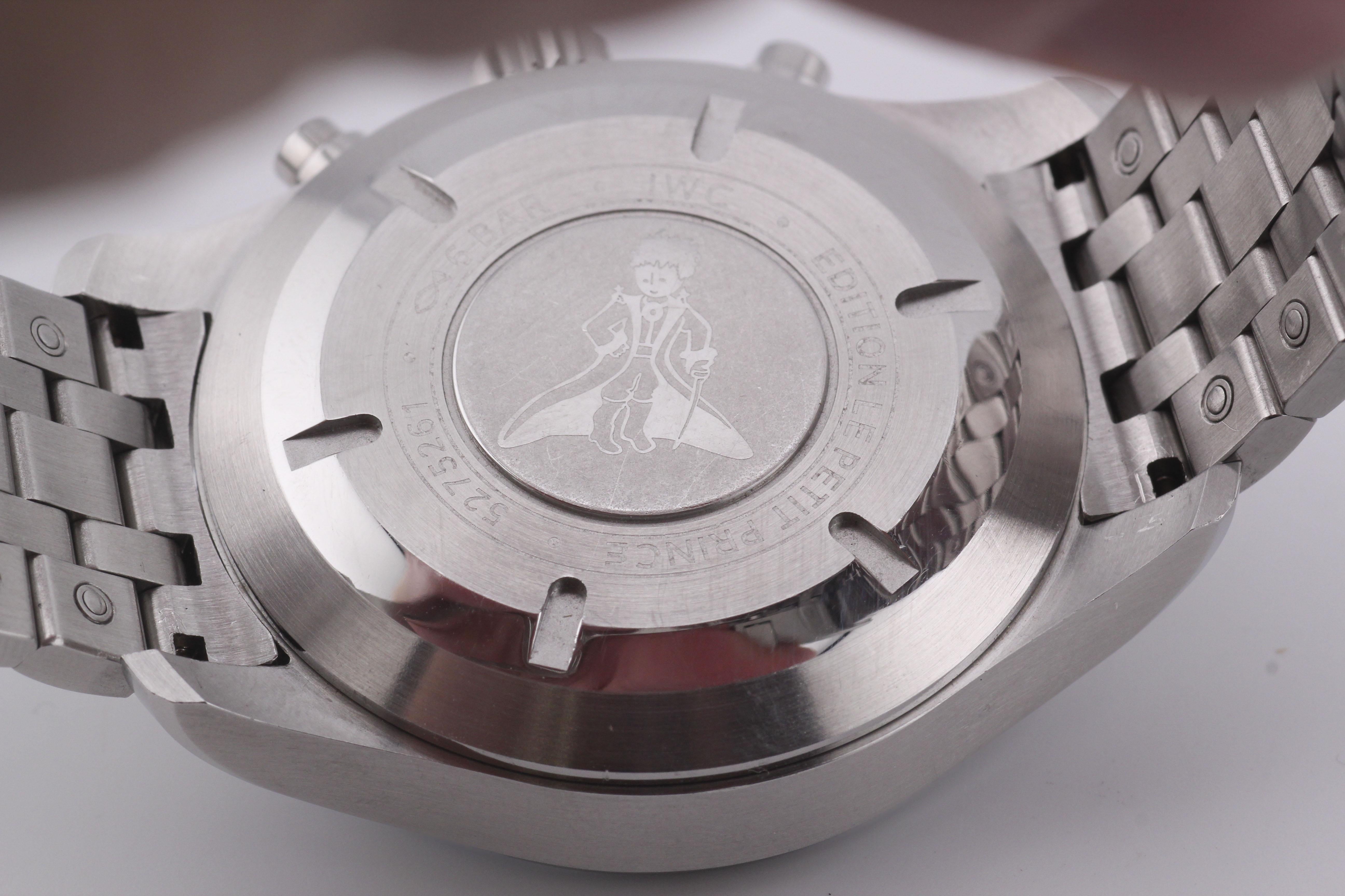 Reloj IWC Pilot Cronógrafo de acero Le Petit Prince Esfera azul 43 mm B&P IW377714 10