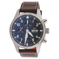 IWC Pilot Stahl-Chronograph Le Petit Prince Blaues Zifferblatt 43mm B&P IW377714 Uhr