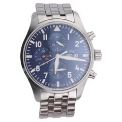 IWC Pilot Steel Chronograph Le Petit Prince Blue Dial 43mm B&P IW377714 Watch
