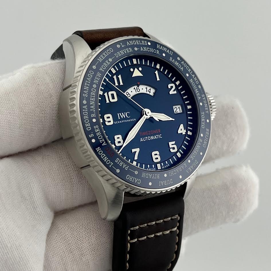 IWC Pilot Timezoner Le Petit Prince IW395503 46mm Cadran Bleu Acier Boîte Papier en vente 1