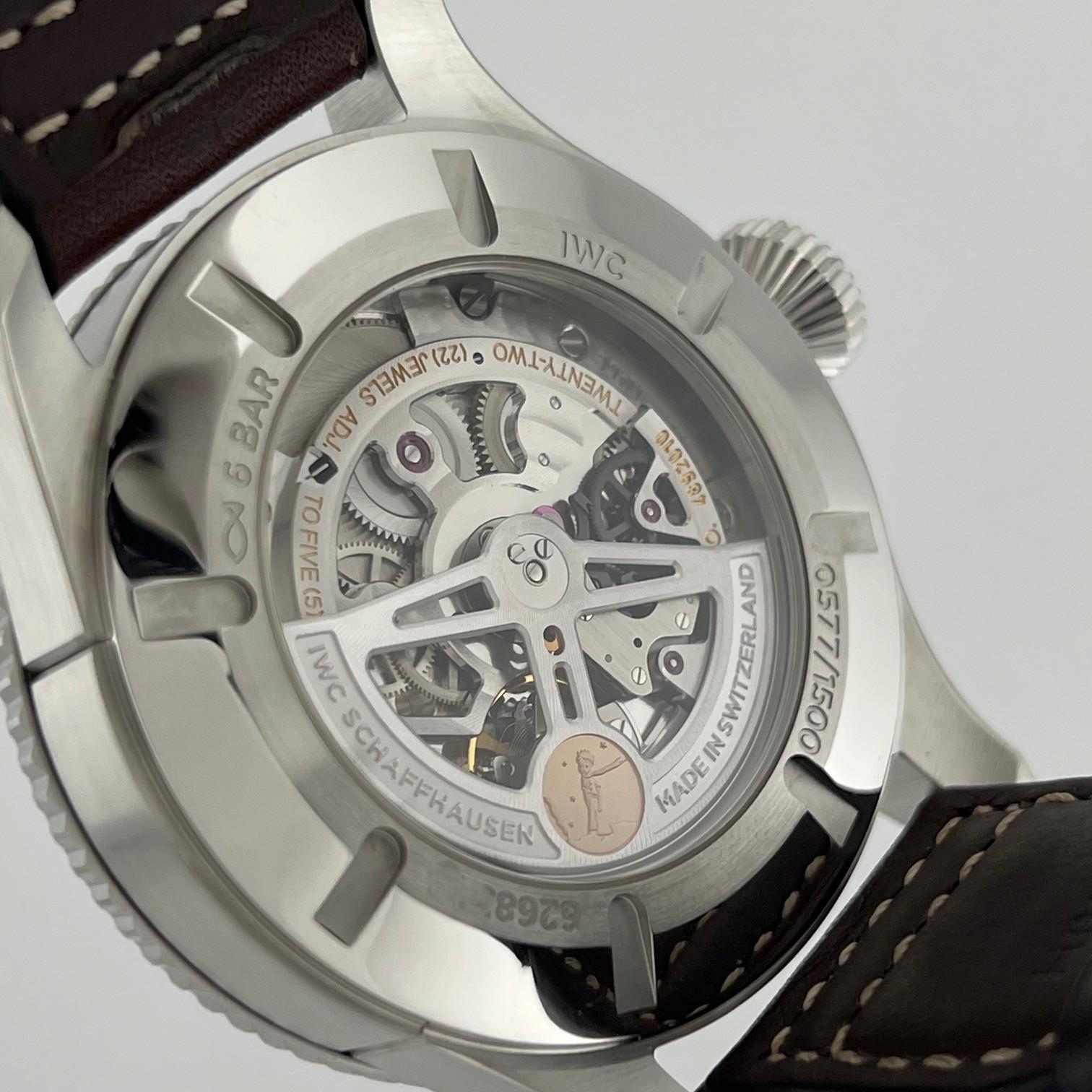 IWC Pilot Timezoner Le Petit Prince IW395503 46mm Cadran Bleu Acier Boîte Papier en vente 4