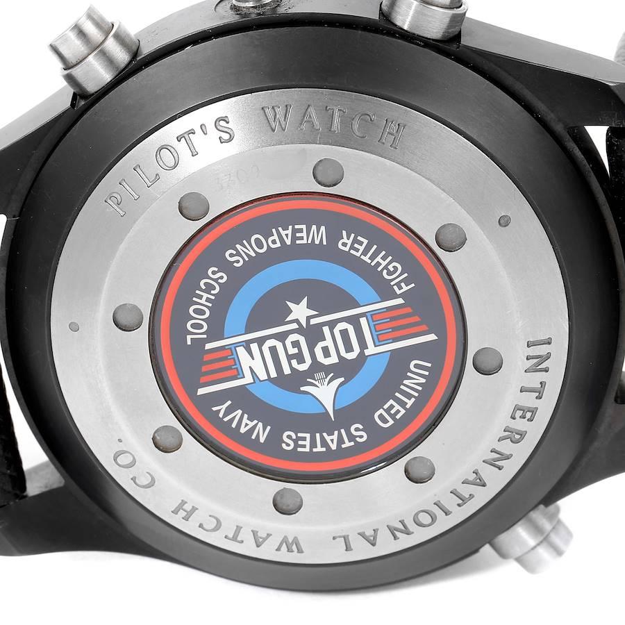 IWC Pilot Top Gun Rattrapante Chrono Mens Ceramic Watch IW379901 Box Card In Excellent Condition In Atlanta, GA