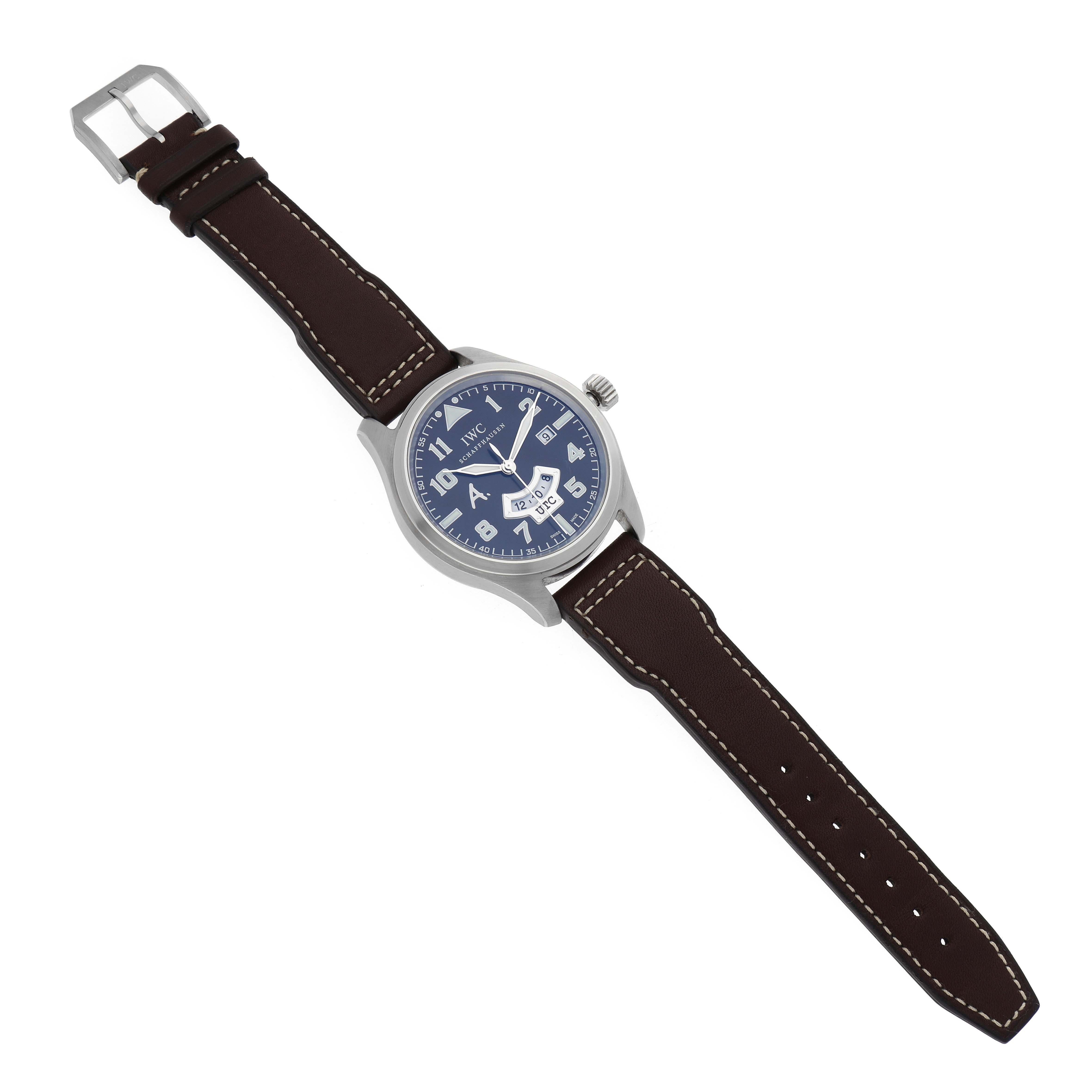 IWC Pilot UTC Antoine de Saint Exupery Limited Edition Steel Mens Watch IW326104 For Sale 7